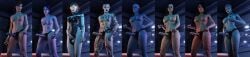 3d 6+girls 8girls alternate_version_available asari ashley_williams chastity chastity_cage commander_shepard edi female female_only femdom femshep jack_(mass_effect) liara_t'soni looking_at_viewer looking_down_at_viewer looking_up mass_effect miranda_lawson potatofire777 quarian samara sex_toy strap-on subject_zero tali'zorah_nar_rayya