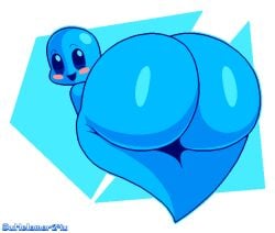 big_ass big_butt blue_body blush ghost ghost_boy oc pixel_art showing_ass transparent_background xmelomor24x