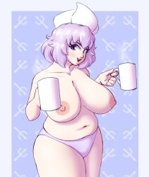 chubby hat lavender_hair letty_whiterock panties purple_eyes spookoarts touhou