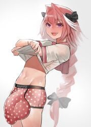 1boy 1male astolfo_(fate) balls balls_under_clothes big_balls big_penis boxer_briefs boxers_(clothing) bulge clothed_male edit fate_(series) femboy flaccid huge huge_balls huge_penis hung_trap hyper light-skinned_femboy light-skinned_male light_skin long_hair male male_focus male_only penis penis_under_clothes shirt shirt_lift solo solo_male standing testicles third-party_edit trap underwear white_background yaoi