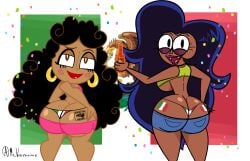 ass_cleavage back beer big_ass big_breasts butt_crack cartoon_network clothed clothing crossover el_tigre looking_at_viewer maria_rivera mexico micro_bikini milf mr_valentine00 nickelodeon ok_k.o.!_let's_be_heroes paramount_pictures shorts skirt smile thick_thighs topwear warner_bros warner_brothers wilhamena