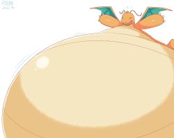 addde air_inflation anthro belly belly_expansion belly_inflation big_belly claws dragon dragonite expansion furry glistening glistening_belly happy hug_invitation inflation inflation_fetish massive_belly membranous_wings open_arms out_of_frame pokémon_(species) pokemon pokemon_(species) round_body scalie smile spherical_inflation wings