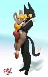 anthro coffekatart fur hair lifting_partner size_difference tagme thighs