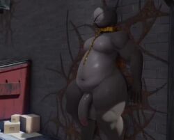 1boy 3d 3d_(artwork) 3d_animation against_surface against_wall alley anal_vore animated anthro balls_expansion belly belly_expansion belly_growth belly_inflation belly_rub belly_slapping belly_squish big_belly black_body bloated bloated_belly bloated_stomach cerberus_the_demogorgon chain chubby chubby_male collar demogorgon digital_media_(artwork) expansion genital_expansion genitals glistening growing_belly hand_on_stomach huge_belly humanoid_genitalia humanoid_penis inflation inflation_sounds male male_demogorgon_(stranger_things) male_only moreuselesssource navel nude open_mouth overweight penis penis_expansion short_playtime slap sloshing_belly solo sound squish standing stomach_noises tagme thick_thighs video webm wide_hips