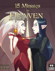 15_minutes_in_heaven_(the_owl_house)_(comic) 1futa 1girls arms_behind_back bondage breasts bulge clothed clothing comic_cover disney disney_channel disney_xd duo earring eda_clawthorne female fully_clothed futanari humanoid imminent_incest incest leash leash_pull light-skinned_female light-skinned_futanari light_skin lilith_clawthorne long_hair nsfani pointy_ears siblings sisters squished_breasts standing straight_hair symmetrical_docking the_owl_house