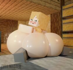 1girls 3d alex_(minecraft) female fnafmania247 gigantic_ass gigantic_breasts imcubemaster minecraft naked nude solo square_head