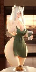 1girls 3d big_ass big_breasts bleached_blonde_hair child_bearing_hips coffee_cup fat_ass female irelia_xan ireliabubblebutt league_of_legends league_of_legends:_wild_rift light-skinned_female solo starbucks thick_ass thick_thighs white_hair white_skin wide_hips