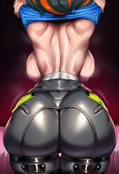1girls ai_generated asian asian_female ass ass_focus bare_back best_girl black_hair breasts breasts_visible_from_back bubble_butt chinese_female cyreneceo dumptruck_ass female female_only large_ass large_breasts pale-skinned_female pale_skin police_officer police_uniform policewoman removing_clothing removing_shirt spankable_ass stripping sweat sweaty sweaty_body thick_thighs two-tone_hair voluptuous voluptuous_female wide_hips zenless_zone_zero zhu_yuan