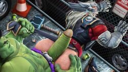 ass bara big_ass big_butt blonde_hair bubble_ass bubble_butt butt dat_ass dat_butt domredsins fat_ass fat_butt gay green_body green_skin hot_dogging hotdogging huge_ass huge_butt hulk hulk_(marvel_rivals) large_ass large_butt male male_only marvel marvel_rivals muscular muscular_male round_ass round_butt thick_ass thick_butt thor_(marvel) thor_(marvel_rivals)