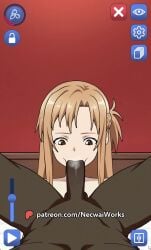 1boy 1girls 2d 2d_animation ai_assisted animated asuna_(sao) big_penis blowjob blowjob_face breath cum cum_in_mouth cumshot deepthroat female game gameplay gameplay_mechanics light-skinned_female mp4 my_hardcore_harem necwaiworks orgasm patreon_logo patreon_url patreon_username penis self_upload sex sexual sound sucking sucking_penis sword_art_online tagme uncensored video video_games yuuki_asuna