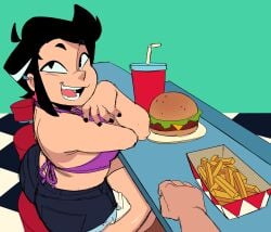 bibi_(brawl_stars) anon pov dating date wholesome elpiromanias ass fat_ass jeans_shorts jeans bikini diner food asian asian_female brawl_stars