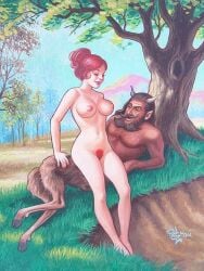 ancient ancient_greece big_butt big_penis faun female satyr woman