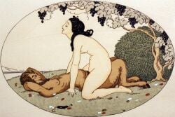 ancient ancient_greece big_butt big_penis faun female satyr woman