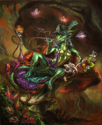 dragon female hi_res hookah lizard marie_(dragon) mariecannabis mushroom nude scalie solo spreading teapot