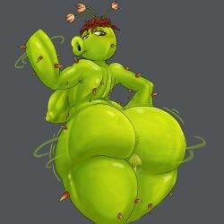1girls anthro anthrofied anus anus_peek ass cactus_(pvz) electronic_arts female female_only flora_fauna freckles mapuliart plant plant_humanoid plantie plants_vs._zombies plants_vs_zombies popcap_games thick_thighs vagina video_game_character video_games wet wet_pussy