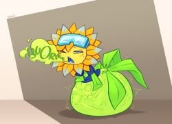anthro anthrofied ass belly belly_bulge breasts flora_fauna hyper plant plant_humanoid plantie plants_vs._zombies popcap_games pred vore vore_belly male male_pred sunflower_(pvz) conglot oc zombie_(pvz) burping