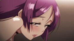 1girl 1girls 2023 20s animated animated_gif anime_screenshot black_choker brown_eyes choker cosplay female female_only implied_sex lips lipstick long_hair looking_back makeup mature_female minamoto_no_raikou_(fate)_(cosplay) minamoto_no_raikou_(swimsuit_lancer)_(fate)_(cosplay) open_mouth public_indecency public_restroom purple_hair tagme tsuma_ni_damatte_sokubai-kai_ni_iku_ja_nakatta very_long_hair yumiko_kimura