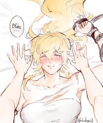 2girls bite_mark blake_belladonna canon_couple frolicdragold lesbian_couple rwby tagme yang_xiao_long yuri