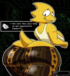 1girls absurd_res absurd_resolution absurdres alphys alphys_(undertale) anthro anthro_focus anthro_only ass ass_bigger_than_head ass_cleavage ass_crack ass_focus back_view big_ass big_breasts big_butt black_eyes bottom_heavy breasts bubble_ass bubble_butt busty butt_crack chubby chubby_female curvaceous curvy curvy_female curvy_figure dialogue dumptruck_ass dumptruck_butt english_text fat_ass female female_focus female_only flare_pants forbidden_pants game_ui gameplay_mechanics geiimp glasses hi_res high_resolution highres huge_ass huge_butt large_ass large_breasts looking_at_ass looking_back looking_back_at_ass looking_down meme_attire nerd nerdy_female rear_view sideboob solo solo_female solo_focus sprite sweat sweatdrop tagme tail tank_top text text_box thick_ass thick_thighs thighs tight_clothing tight_fit toby_fox trend undertale undertale_(series) user_interface video_game_character video_games voluptuous voluptuous_female