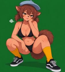 1girl ai_generated big_breasts bikini breasts female hispanic mogambuzz raccoon_girl sexy sexy_body sexy_female sexy_pose youtube_hispanic youtuber_girl