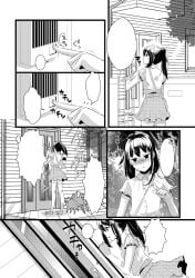 1boy comiket_82 crossdresser crossdressing crossdressing_male dixsept doorbell femboy monochrome no_text no_text_version otoko_no_ko otokonoko solo speaking speech_bubbles talking textless textless_version