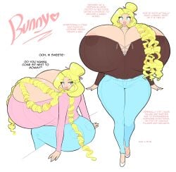 1girls female female_focus hyper hyper_breasts massive_breasts giant_breasts gigantic_breasts huge_breasts big_breasts breasts cleavage big_ass ass top_heavy breast_focus mostly_clothed revealing_clothes big_lips thick_lips bimbo_lips bimbo blonde_hair nipples areolae round_breasts fake_breasts bunny_peterson_(theycallhimcake) theycallhimcake thick_thighs wide_hips huge_ass bubble_butt