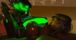 1boy 1girls 3d ass big_ass big_penis comet_(cometrr34) cometrr34 dark-skinned_female knot onomatopoeia penis_between_ass protogen roblox roblox_game robloxian self_upload tagme those_who_remain