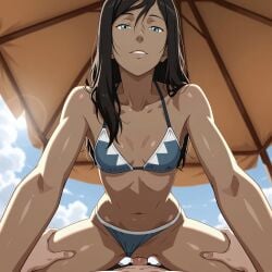 korra avatar_the_last_airbender the_legend_of_korra nickelodeon female pov blue_eyes brown_hair sexy_body nude vagina vaginal_penetration vaginal_sex sex ai_generated looking_at_viewer looking_pleasured tan_body outdoors bikini wet wet_body sweat sweaty_body swimwear bikini_top bikini_bottom bikini_aside bikini_bottom_aside panties_aside exposed_pussy leaning_forward hands_on_thighs straddling cowgirl_position riding_penis