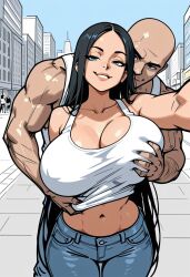 jess_the_slut long_hair black_hair straight_hair naughty_face huge_breasts ai_generated