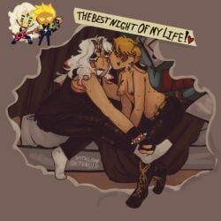 transman ftm male_on_male mlm yaoi lemon_cookie rockstar_cookie cookie_run cookie_run_kingdom cookie_run_ovenbreak smthleon makeout making_out breasts_out lipstick_smear lipstick_mark lipstick_on_nipple nipples topless_male cuntboy cuntboy/cuntboy trans_man t4t intimate soft_breasts leather rockstar rock bedroom