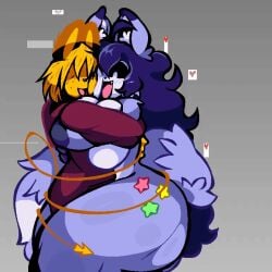 haxxar oc original_character female 1girls 1girls1boy 1boy 1boy1girl 2026 commission gif animated animated_gif tagme tagme_(character) nude nude_female naked naked_female hugging hugging_another smaller_male