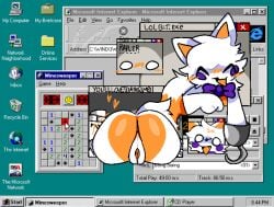 anthro artist_request blush english_text female five_nights_at_freddy's five_nights_at_freddy's_world five_nights_at_frickbear's_(series) five_nights_at_frickbears genitals lolbit_(fnaf) lolbit_(frickbear's) lolbit_(frickbears) minesweeper rapler scottgames solo text vulva windows_98