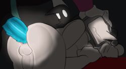 spamton_neo tenna_(deltarune) doggy_style glowing_eyes glowing_genitalia tentacle_dick male/male male_penetrated animated 2d_animation gif unsafezanny