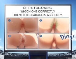 4boys ai_generated anus anus_focus anus_hair anus_only ass ass_focus ass_up asshole bakugou_katsuki balls ballsack boku_no_hero_academia boy boy_ass butt butt_focus butthole exposed exposed_anus exposed_ass gaizellic gay gay_male hairy hairy_anus hairy_ass hairy_male katsuki_bakugou male male_ass male_focus my_hero_academia outdoors quiz yaoi