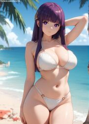 1girls 2d ai_generated areolae armpit bare_arms chest curvy curvy_figure cute cute_face detailed eyelashes eyeshadow female female_only fit fit_female focus hair high_quality legs light-skinned_female light_skin lips lipstick looking_at_viewer makeup mascara nero100 pale-skinned_female pale_skin posing seductive seductive_look stable_diffusion tagme thighs teenage_tits teen teenage_girl curvaceous curvaceous_female curvaceous_figure hourglass_figure fern_(sousou_no_frieren) frieren_beyond_journey's_end sousou_no_frieren purple_hair purple_eyes big_breasts huge_breasts large_breasts breasts_bigger_than_head bikini bikini_top bikini_bottom swimwear swimsuit outdoors outside