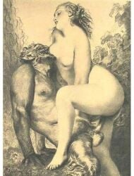 ancient ancient_greece big_butt big_penis faun female satyr woman