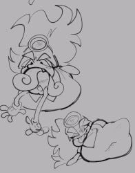 fizzooka nintendo vore vore_belly soft_vore same_size_vore unwilling_prey unwilling unwilling_vore struggling struggling_prey vivian_(paper_mario) goomba goombella paper_mario mario_(series) swallowing swallowed_whole
