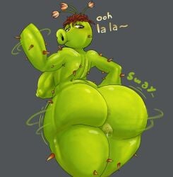 1girls anthro anthrofied anus anus_peek ass cactus_(pvz) electronic_arts female female_only flora_fauna freckles mapuliart plant plant_humanoid plantie plants_vs._zombies plants_vs_zombies popcap_games thick_thighs vagina video_game_character video_games wet wet_pussy