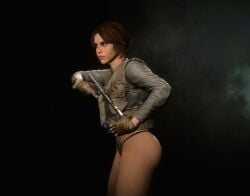 1girls 3d 3dcg alternate_costume alternate_outfit ass beautiful_woman black_thong blaster_(star_wars) brown-haired_female cinematic filtered fingerless_gloves game_cg game_mod high_quality imperatoranakin jyn_erso low_resolution mature_female mature_woman rogue_one:_a_star_wars_story source_request star_wars star_wars:_battlefront_2 thong