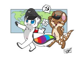 ? balls breasts chibi communism communist couple female fur interspecies keravist kunosoura male mammal marsupial military mustelid nazi nazifur nude original penis pussy quoll rainbow soviet spots stripes swastika weasel