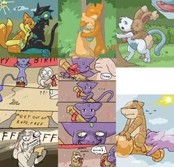 9_6 buizel buneary floatzel interspecies lunamew luxray mew mewtwo nintendo oekaki pokemon pokemon_(species) pokemon_dppt pokemon_rgby pokemon_rse sandshrew spinda straight_hair what