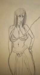 bikini chain_leash chains cigarette collar emotionless emotionless_female original_art original_artwork slave_leia_(cosplay) tophatter veronica_(saltynoodles)