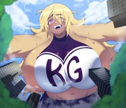 alguien9955 big_beautiful_women:_giantess_dating_action big_butt blonde-haired_female blonde_female blonde_hair blonde_hair_female breasts_bigger_than_head city city_background city_sized cityscape country_sized extreme_size_difference giant_female giantess hifumi_(big_beautiful_women) horny horny_female large_breasts long_hair long_hair_female looming looming_breasts looming_over looming_over_city macro macro_female nervous_smile outdoors pink_eyes purple_eyes smile sweat sweatdrop thick_thighs