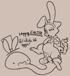 2026 accessory ahe_gao anal anal_penetration clothing cuffs_(clothing) digital_drawing_(artwork) digital_media_(artwork) domestic_cat dot_eyes duo easter egg egg_insertion fake_ears fake_rabbit_ears feet felid feline felis female female_feral female_penetrated feral feral_penetrated hat headgear headwear hindpaw holidays looking_pleasured mammal monochrome mrmystery_guy necktie one_eye_half-closed paws penetration quadruped restrained restrained_arms restrained_by_tentacles restrained_tail simple_eyes slime_(blob) suspended_via_penetration suspended_via_tentacles suspension tentacle tentacle_penetration tentacles_around_arms tentacles_around_tail three-quarter_view top_hat vaginal_penetration