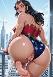1boy 1girl ai_generated anus ass backdoorsenpai bare_legs bare_shoulders barefoot big_ass black_hair blue_eyes blue_leotard blush bracer breasts breasts_out circlet cleft_of_venus clothed_female_nude_male curvy dc_comics earrings egao embarrassed faceless_male feet female_focus foot_focus from_behind huge_ass jewelry justice_league justice_league_unlimited large_breasts leotard_aside lips lipstick looking_at_viewer makeup naughty_face naugty_eyes nipples nose_blush perky_breasts puffy_nipples pussy red_leotard red_lips silver_bracelets soles solo star_(symbol) star_earrings star_print star_print_leotard strapless superhero thick_thighs thighs tiara toes toned_female two-tone_leotard wide_hips wonder_woman wonder_woman_(series)