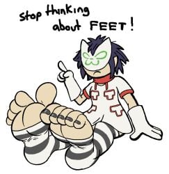 1girls artist_request asian cool_art cool_art_style feet feet_up female foot_fetish foot_focus gorillaz mask noodle_(gorillaz) noodle_(plastic_beach) painted_nails pinup stop_thinking_about_sex tagme unknown_artist