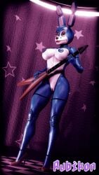 1girls 3d 3d_(artwork) animatronic athletic_female big_breasts blue_body blue_fur blue_hair blue_skin bonnie_(fnaf) breasts bunny_ears bunny_girl cleavage female five_nights_at_freddy's five_nights_at_freddy's_2 glowing_eyes green_eyes hips hourglass_figure large_breasts legs looking_at_viewer nipples rabbit rabbit_ears rabbit_girl rubikon_(artist) solo thighs toy_bonnie_(fnaf) voluptuous white_fur white_skin