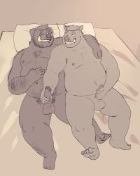 2boys age_difference anthro anthro_on_anthro anthro_only balls bed boar boulevard father father_and_son furry furry_only gay gay_incest handjob incest jerkingoff male male_only masturbation nipples pinch sus_(pig)