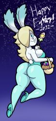 1girls ass back_view big_ass big_butt bubble_ass bubble_butt bunny bunnysuit cleavage easter female furry high_heels lagomorph looking_back mario_(series) princess_rosalina solo someth1ngoranother starry_sky super_mario_galaxy thick_ass