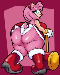 1girls amy_rose ass_focus back_view big_butt blep bubble_butt dat_ass eulipotyphlan fat_ass hedgehog looking_back mammal panties shortstack solo solo_female someth1ngoranother sonic_(series) sonic_the_hedgehog_(series) teasing thick_thighs tongue tongue_out upskirt